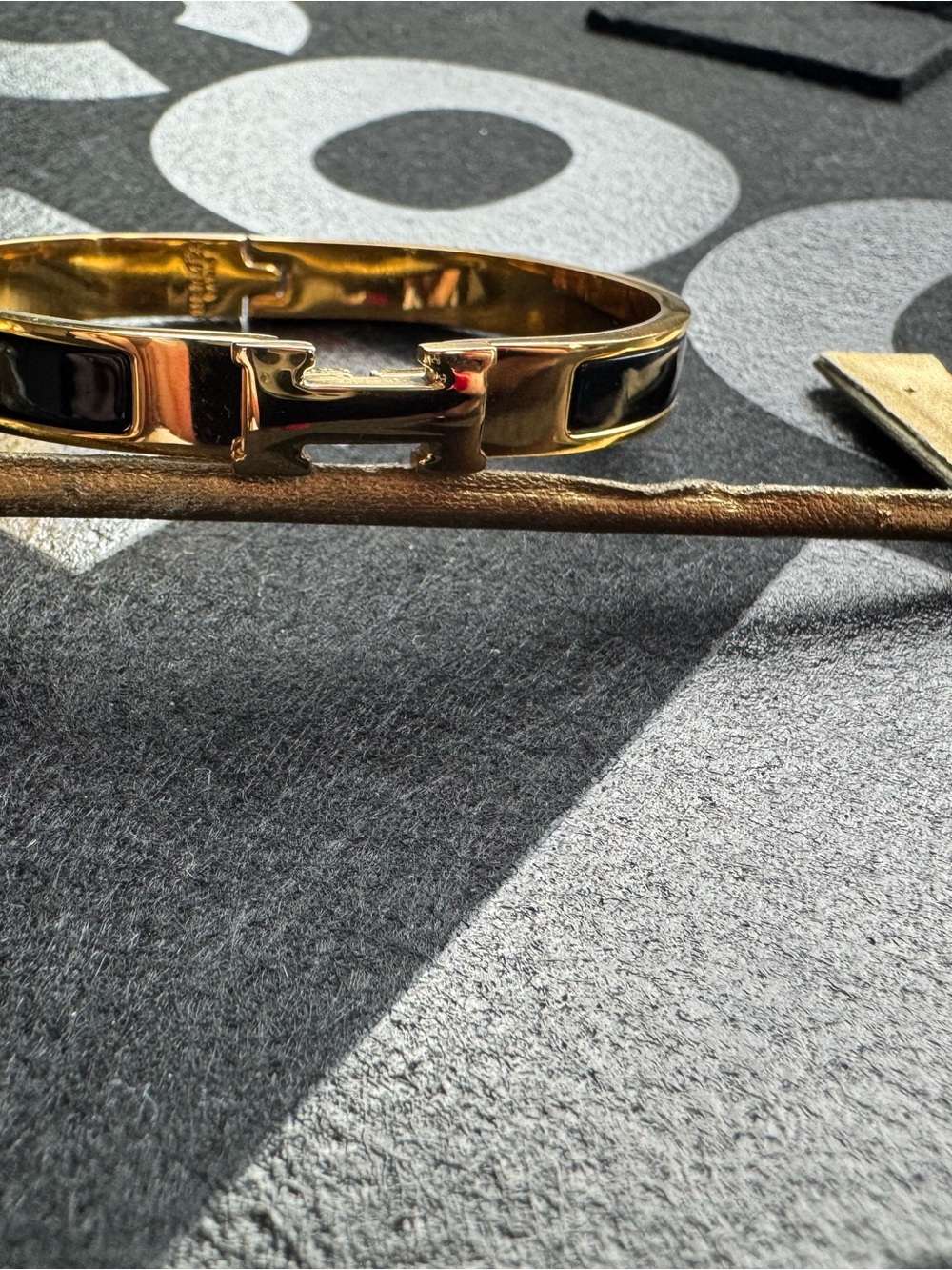 Hermes Gold/ Black Clic H Bangle